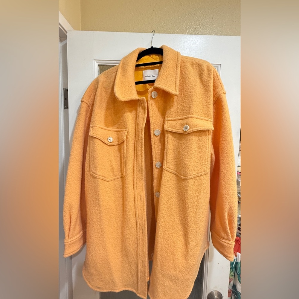 Aritzia Wilfred free merino wool ganna oversized shirt jacket